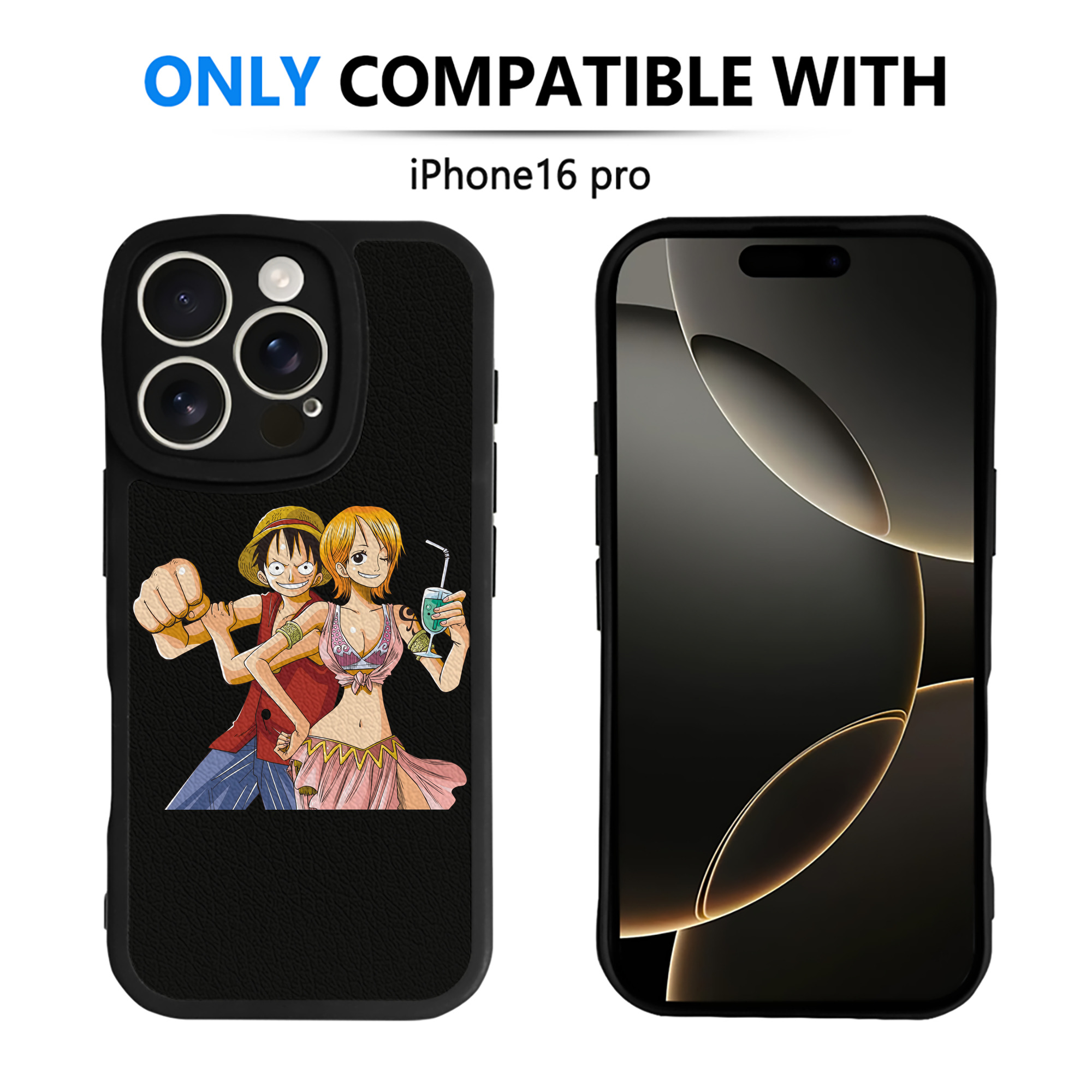 （画像用） ワンピース モンキー・D・ルフィ ONE PIECE Monkey D. Luffy 【iPhone 16シリーズ対応】シリコンスマホケース（レザー調） 材質：シリコン